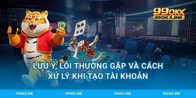 Lưu ý, lỗi thường gặp và cách xử lý khi tạo tài khoản